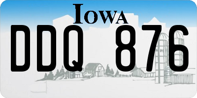 IA license plate DDQ876
