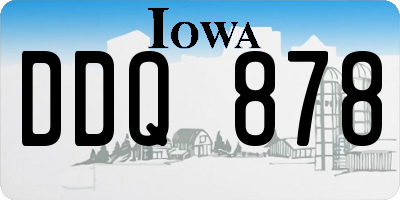 IA license plate DDQ878