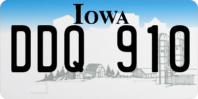IA license plate DDQ910