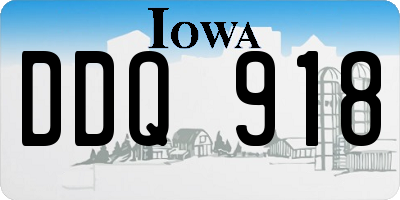 IA license plate DDQ918