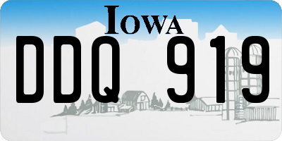 IA license plate DDQ919