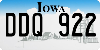 IA license plate DDQ922