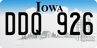 IA license plate DDQ926