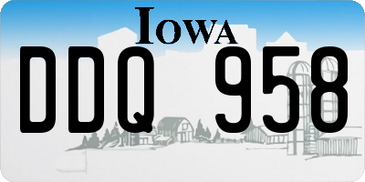 IA license plate DDQ958