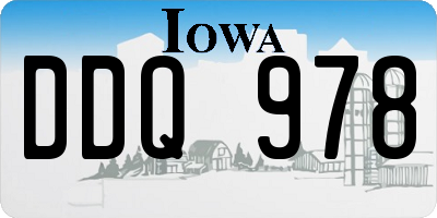 IA license plate DDQ978