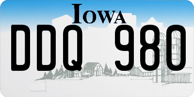 IA license plate DDQ980