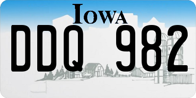 IA license plate DDQ982