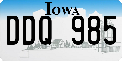 IA license plate DDQ985