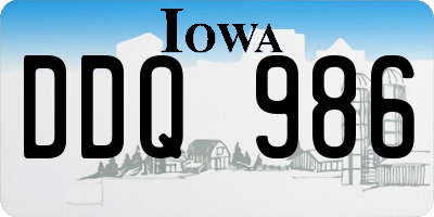 IA license plate DDQ986