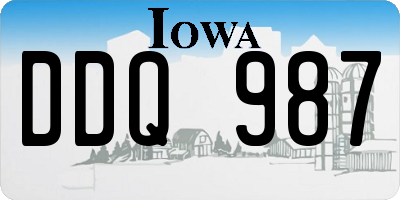 IA license plate DDQ987
