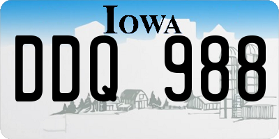 IA license plate DDQ988