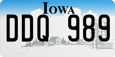 IA license plate DDQ989