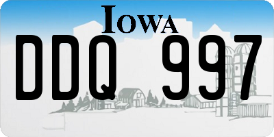 IA license plate DDQ997