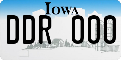 IA license plate DDR000