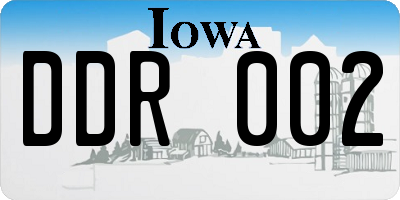 IA license plate DDR002
