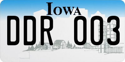 IA license plate DDR003
