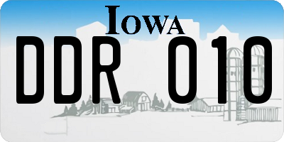 IA license plate DDR010