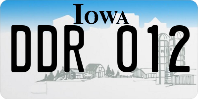 IA license plate DDR012
