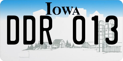 IA license plate DDR013