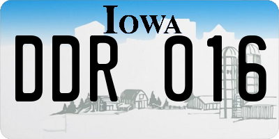IA license plate DDR016