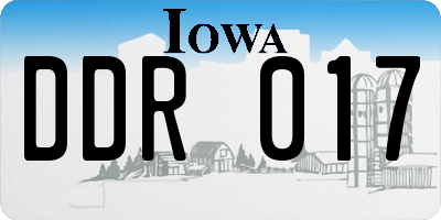 IA license plate DDR017