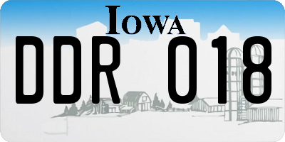 IA license plate DDR018