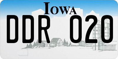 IA license plate DDR020