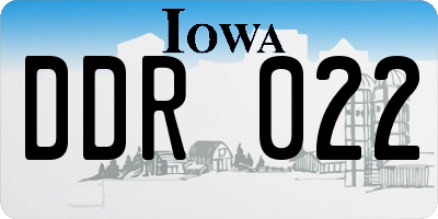 IA license plate DDR022