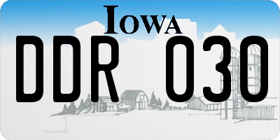 IA license plate DDR030