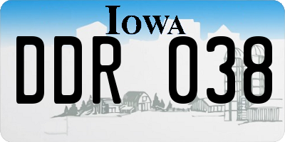 IA license plate DDR038