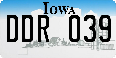 IA license plate DDR039