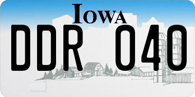 IA license plate DDR040