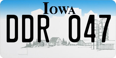IA license plate DDR047