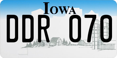IA license plate DDR070
