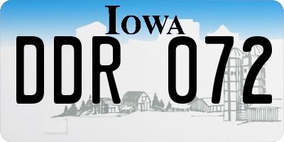 IA license plate DDR072