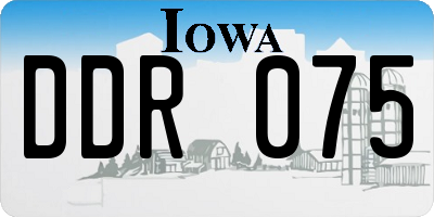 IA license plate DDR075