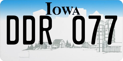 IA license plate DDR077