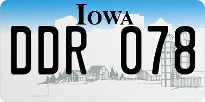 IA license plate DDR078