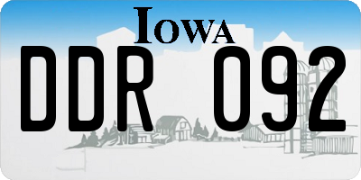 IA license plate DDR092