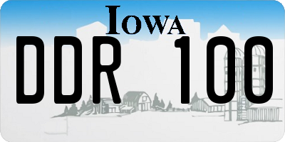 IA license plate DDR100
