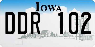 IA license plate DDR102