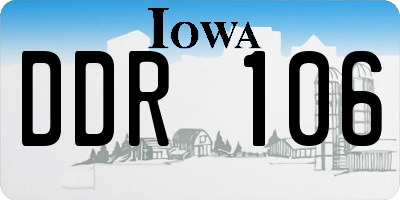 IA license plate DDR106