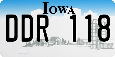 IA license plate DDR118