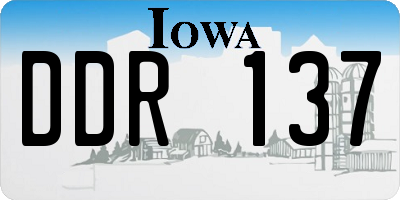 IA license plate DDR137