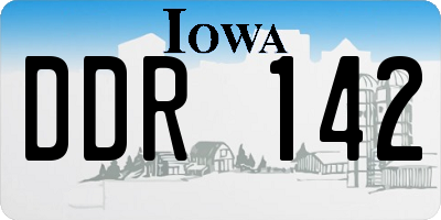 IA license plate DDR142