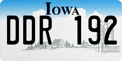 IA license plate DDR192