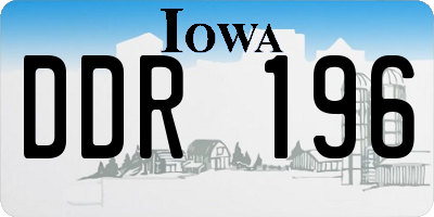 IA license plate DDR196