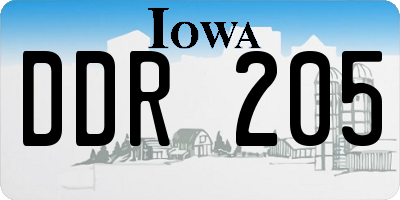 IA license plate DDR205