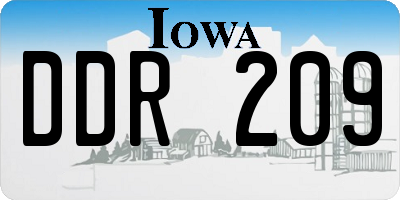IA license plate DDR209