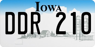 IA license plate DDR210